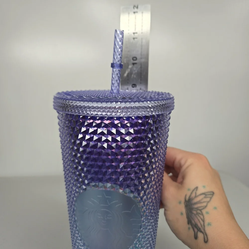 Starbucks RARE Purple Aqua Ombre Mermaid Studded Bling Tumbler Cup 24oz 2021‎